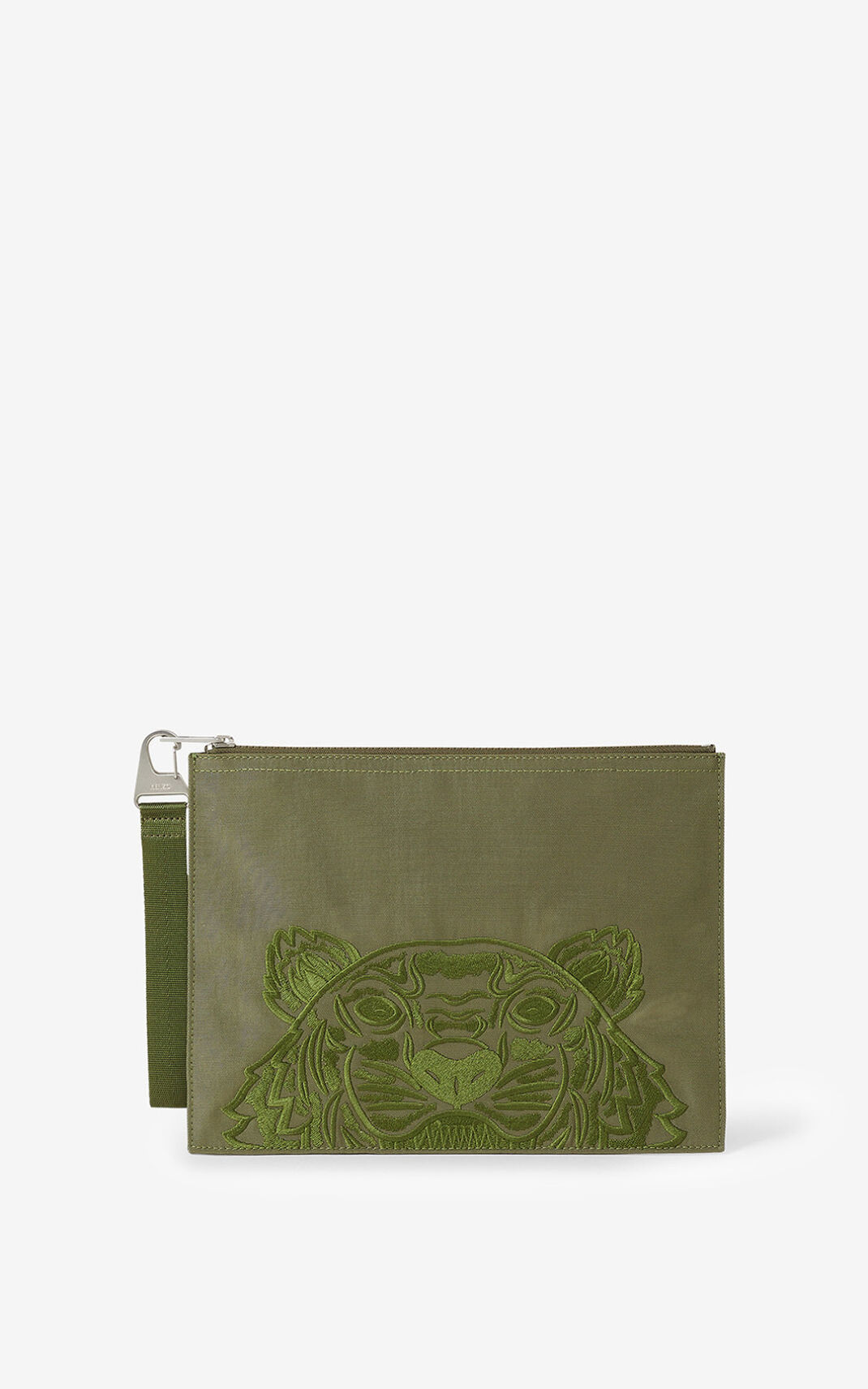 Bolsas Pequenas Kenzo Large Lona Kampus Tiger Masculino - Verde Oliva | 529QXIPNK